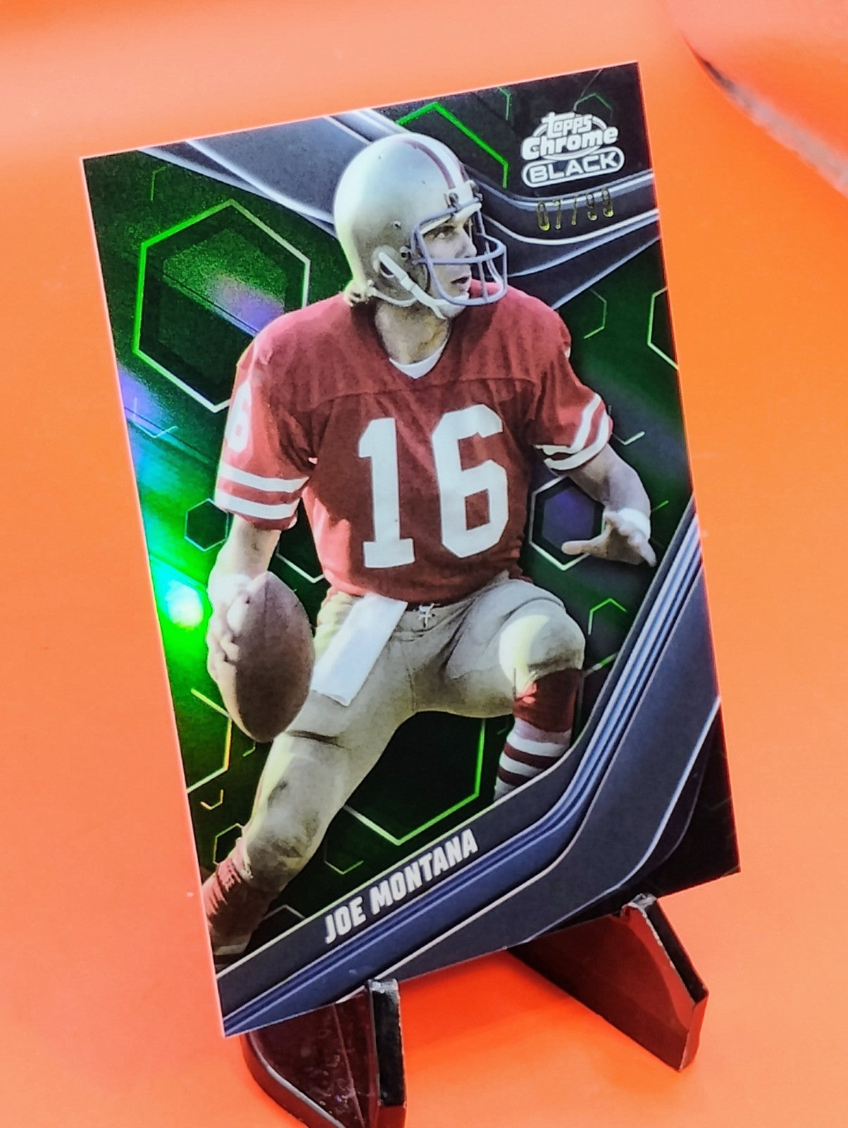 Joe Montana 2023 Topps Composite Chrome Black Green Refractor #07/99 49ers 🐐💎