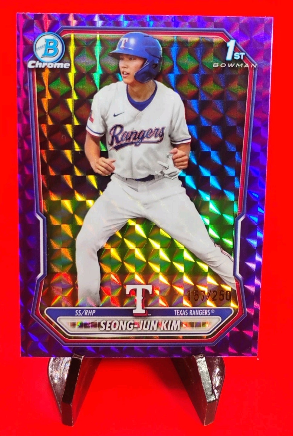 Seong Jun-Kim 2026 Bowman 1st Chrome #BCP-45  Purple Geometric Refractor #/250