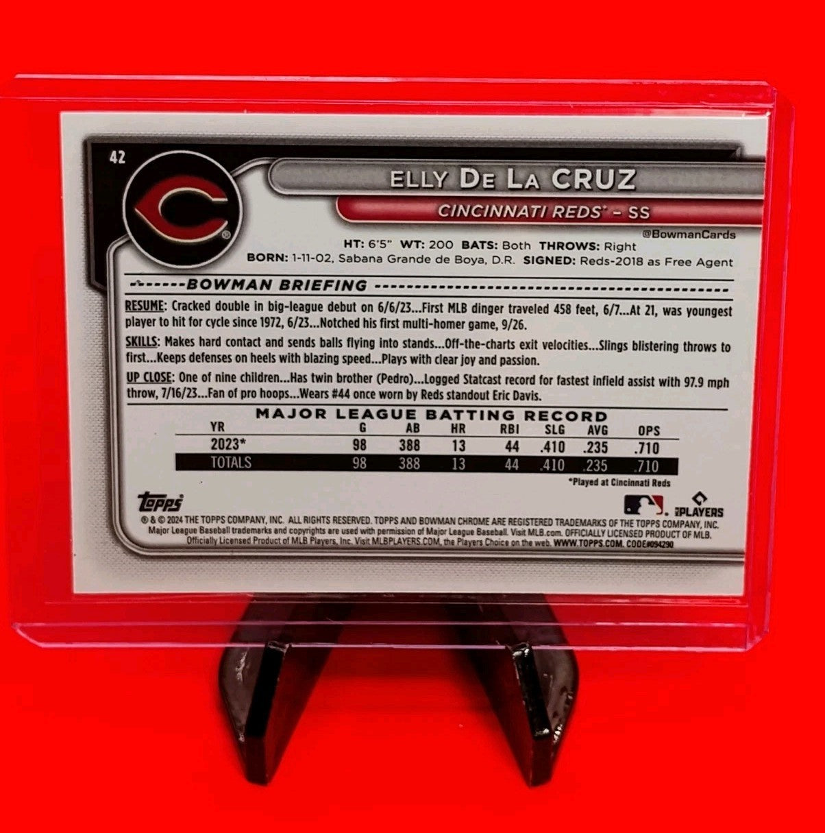 Elly De La Cruz 2024 Bowman Chrome RC #42 MegaBox Mojo Refractor Cincinnati Reds