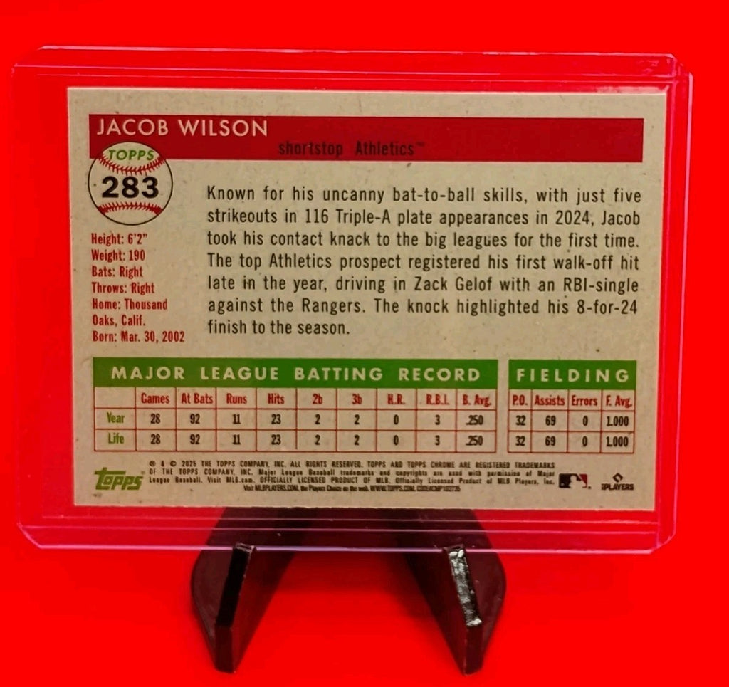 Jacob Wilson 2025 Topps Chrome Platinum RC #283 Logo Refractor #318/499 💎🔥