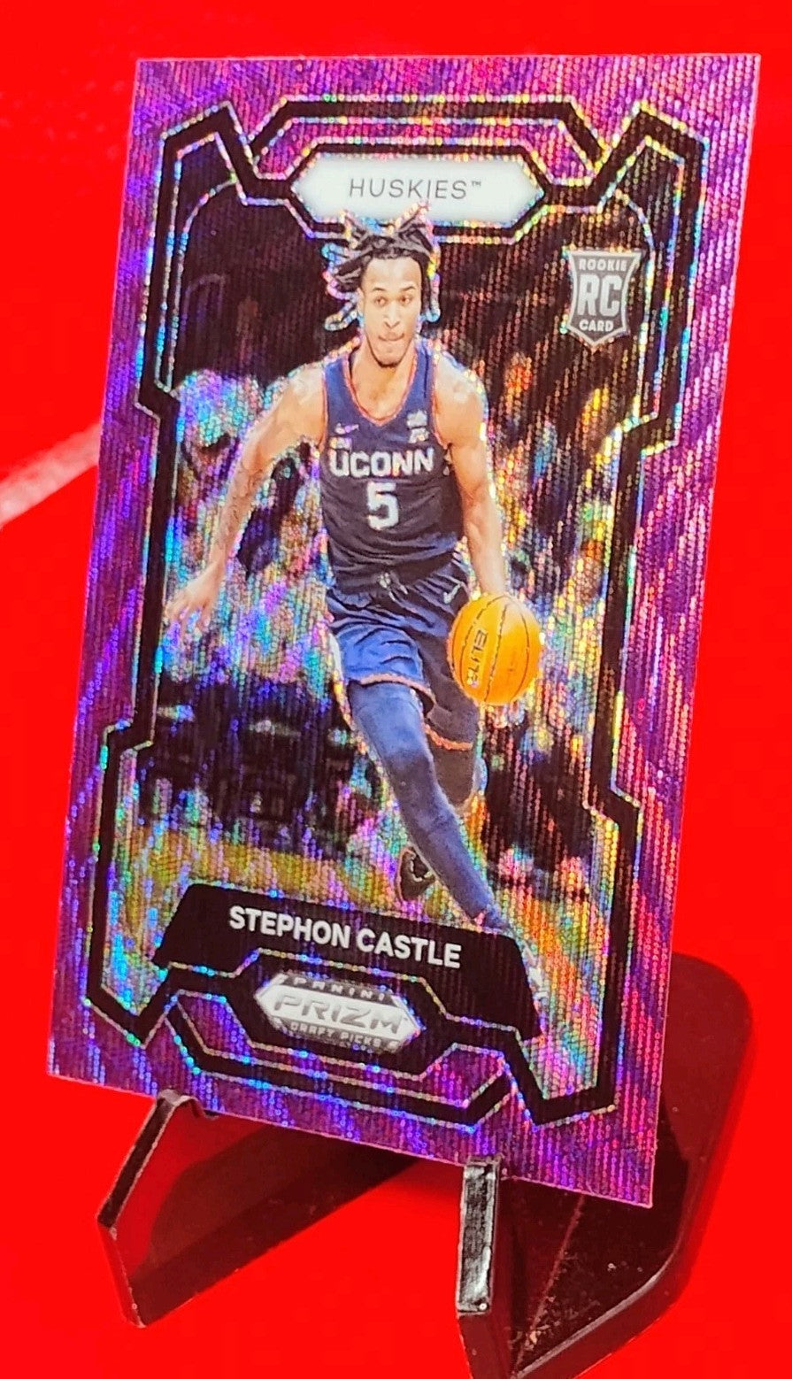 Stephon Castle 2024 Prizm Draft Picks Basketball RC #17 Purple Wave Prizm ROTY?
