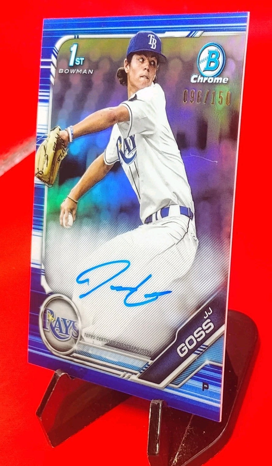 JJ Goss 2019 Bowman 1st Chrome Draft  #CDA-JJG Blue Refractor Auto #96/150 🔥
