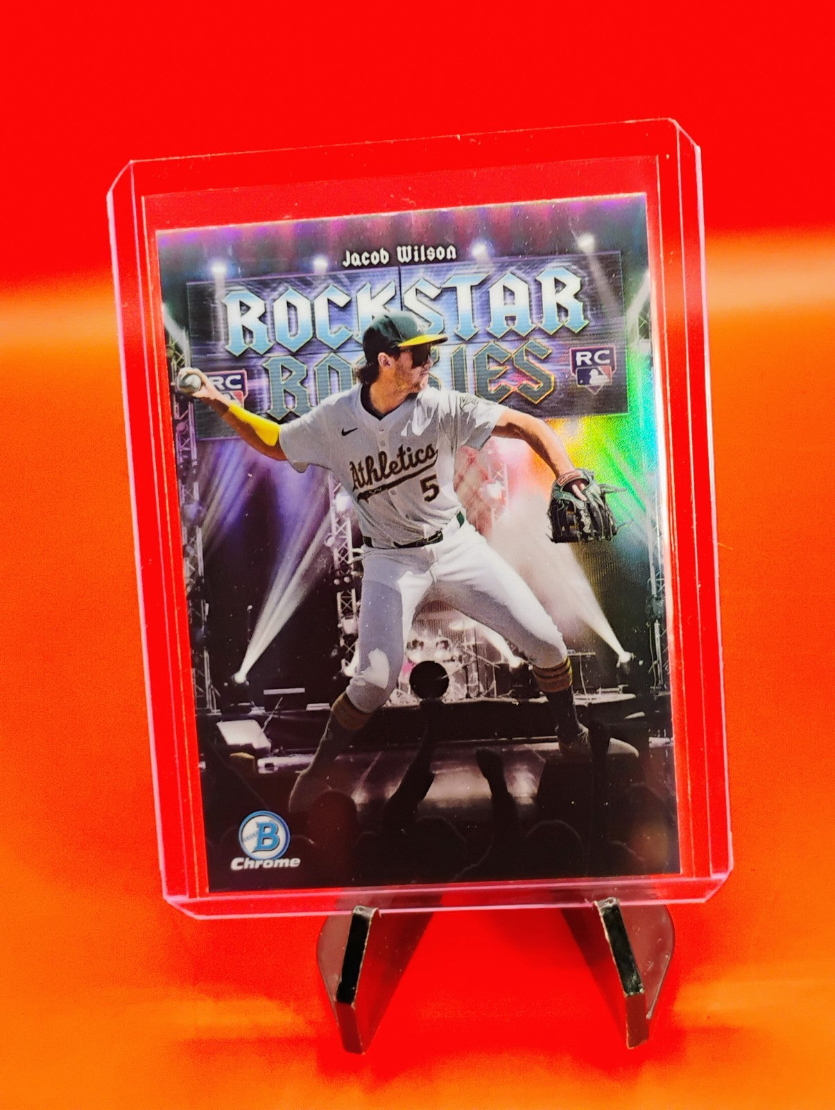 Jacob Wilson 2025 Bowman Chrome Rockstar Rookies Refractor #RR-16 Oakland A’s