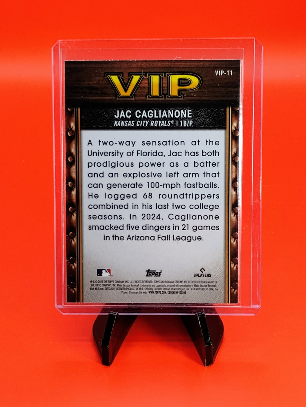 Jac Caglianone 2025 Bowman #VIP-11  Mojo Refractor Mega Box KC Royals RC 💎🔥