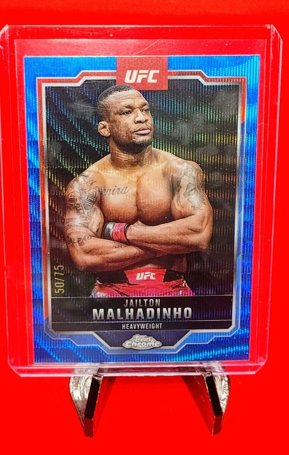 Jailton Malhadinho 2025 Topps Chrome UFC RC #112 Blue Wave Refractor /75