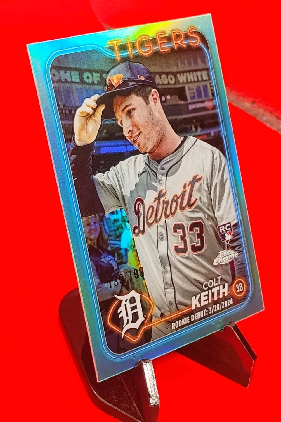 Colt Keith 2024 Topps Chrome Update USC178 Rookie Debut Aqua Refractor #139/199