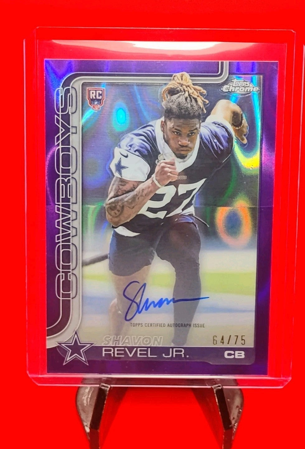 Shavon Revel Jr 2025 Topps Chrome #RA-SR Purple Lava Refractor RC Auto #64/75 🔥