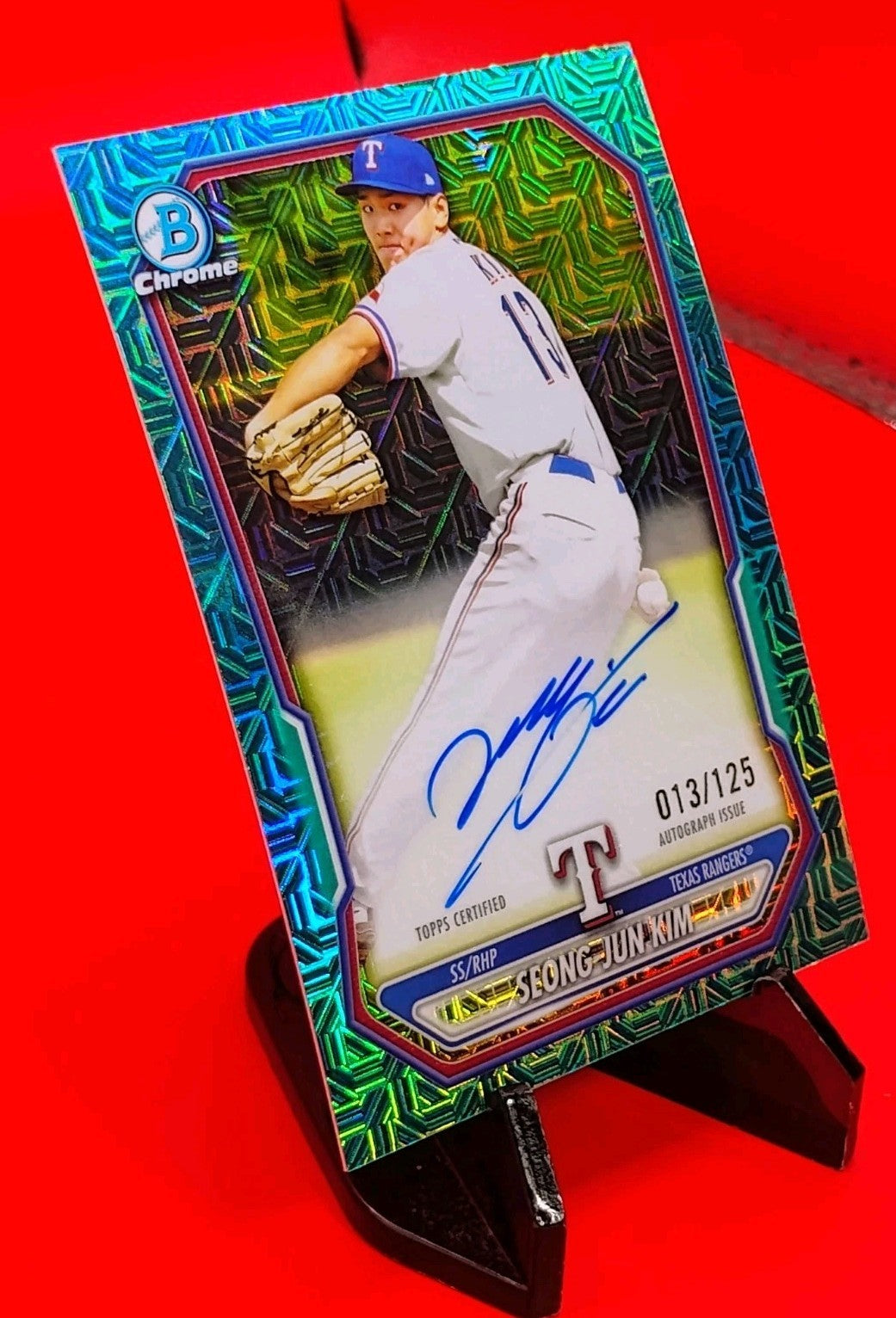 Seong Jun-Kim 2026 Bowman Chrome #BMA-SK Aqua Mojo Refractor #13/125 Jersey # 🔥