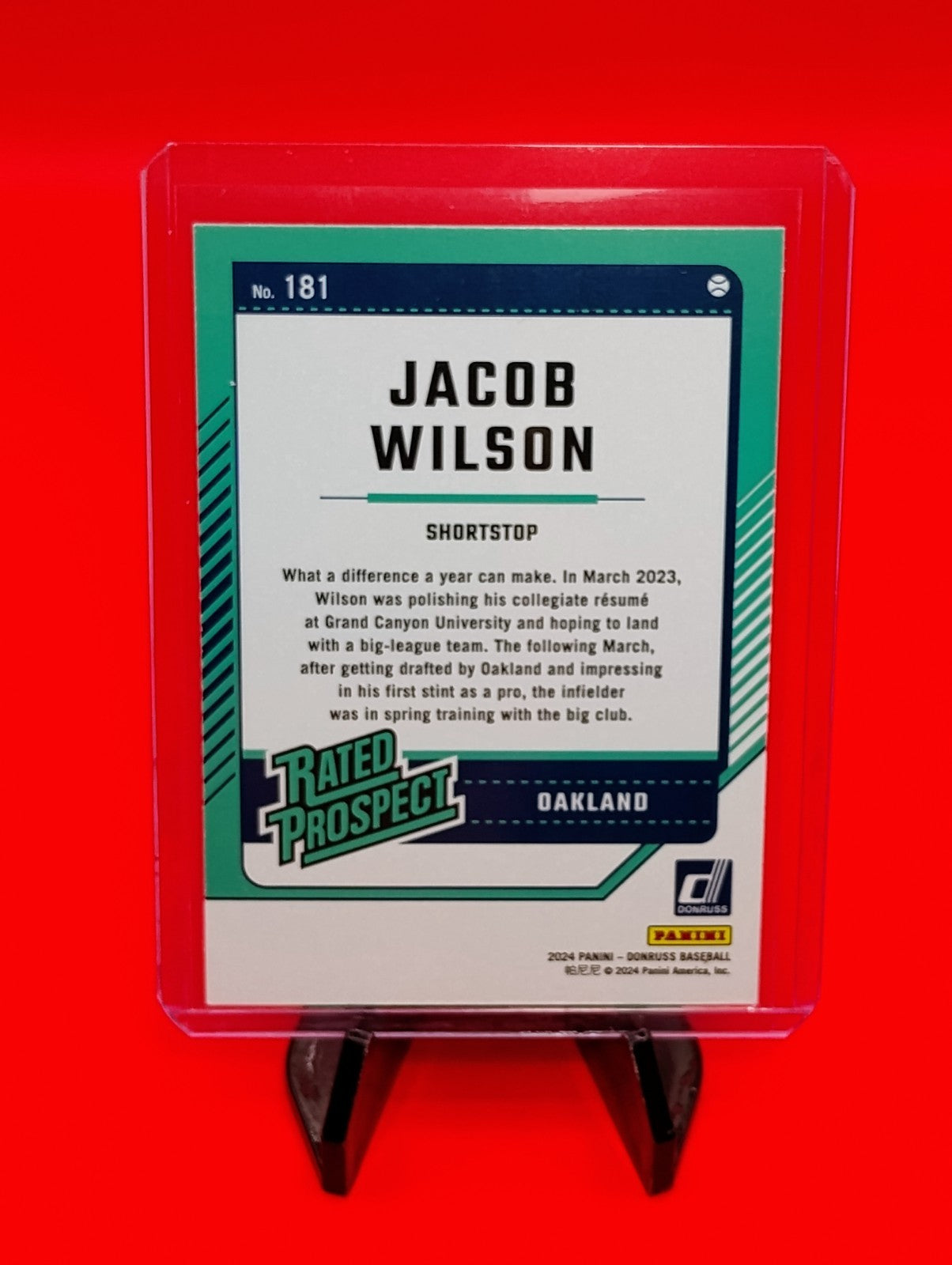 Jacob Wilson 2024 Panini Donruss Rated Rookie #181 SSP Liberty 🗽 Emoji HoloFoil
