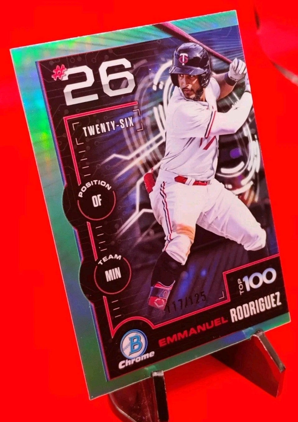 Emmanuel Rodriguez 2025 Bowman Scouts Top 100 #BTP-26 Aqua Refractor #117/125 🔥