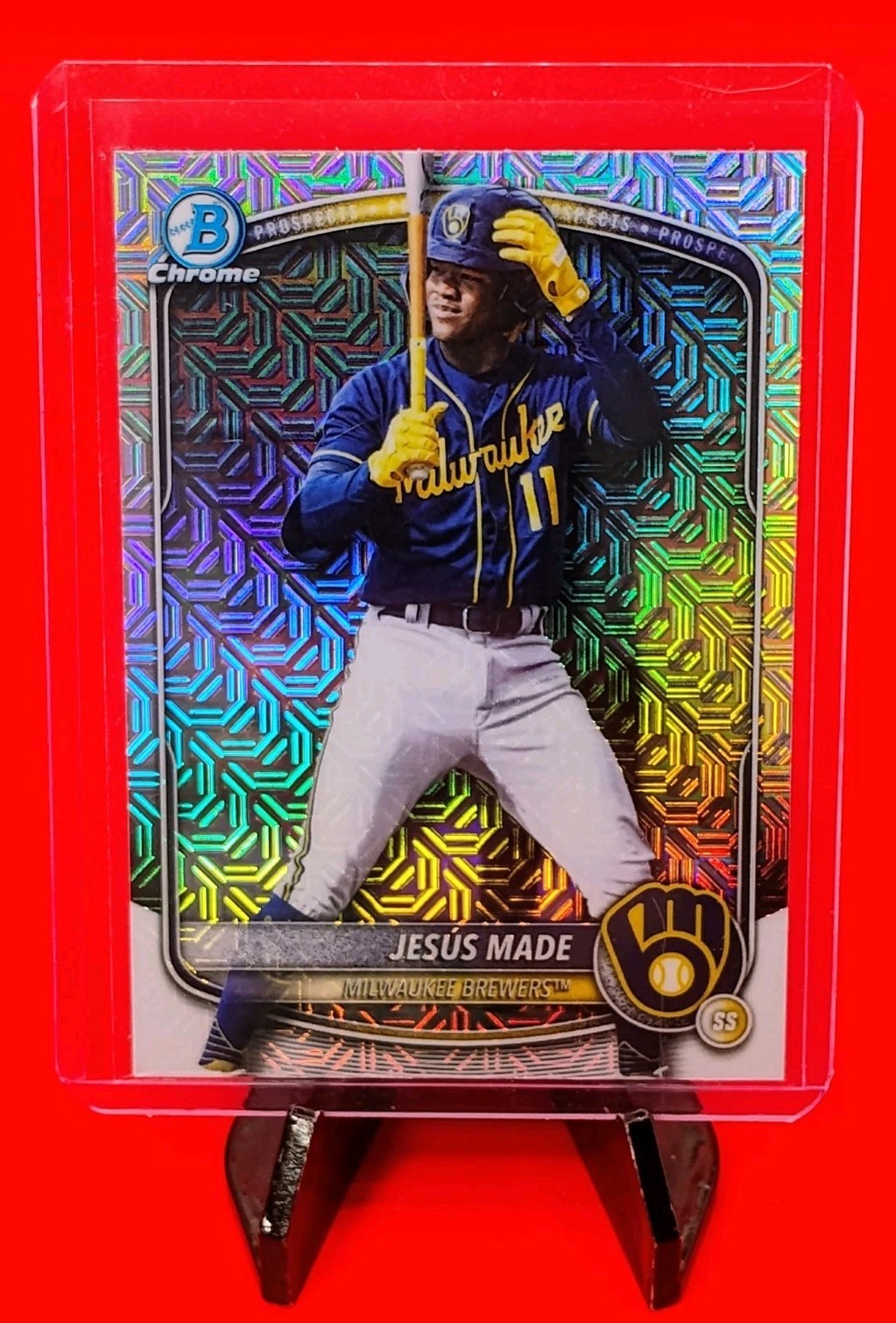 Jésus Made 2025 Bowman Chrome Prospects #BCP-50 Mojo Refractor (RC) Brewers
