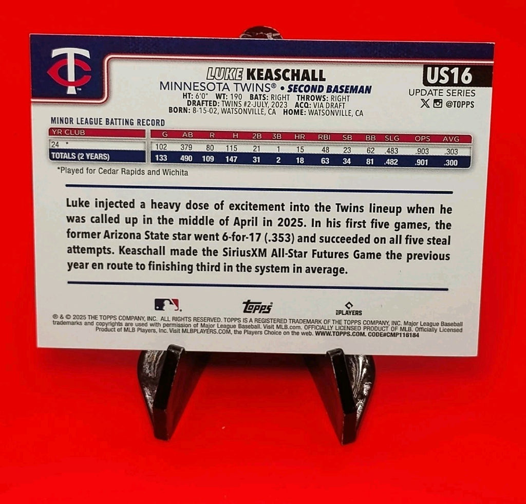 Luke Keaschall 2025 Topps Update Series #US16 Jack O' Lantern 🎃 HoloFoil Rookie
