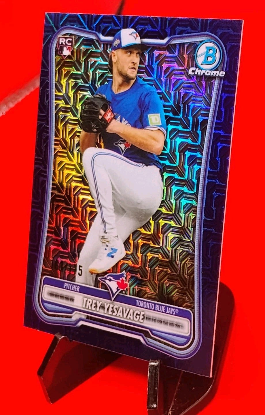 Trey Yesavage 2026 Bowman Chrome RC #41 Navy Blue Mojo Refractor #161/175 🔥💎