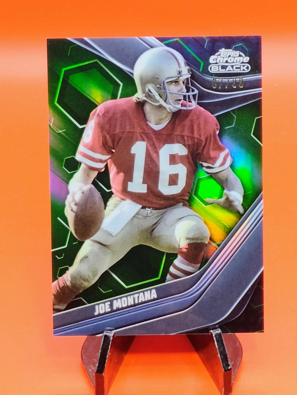 Joe Montana 2023 Topps Composite Chrome Black Green Refractor #07/99 49ers 🐐💎