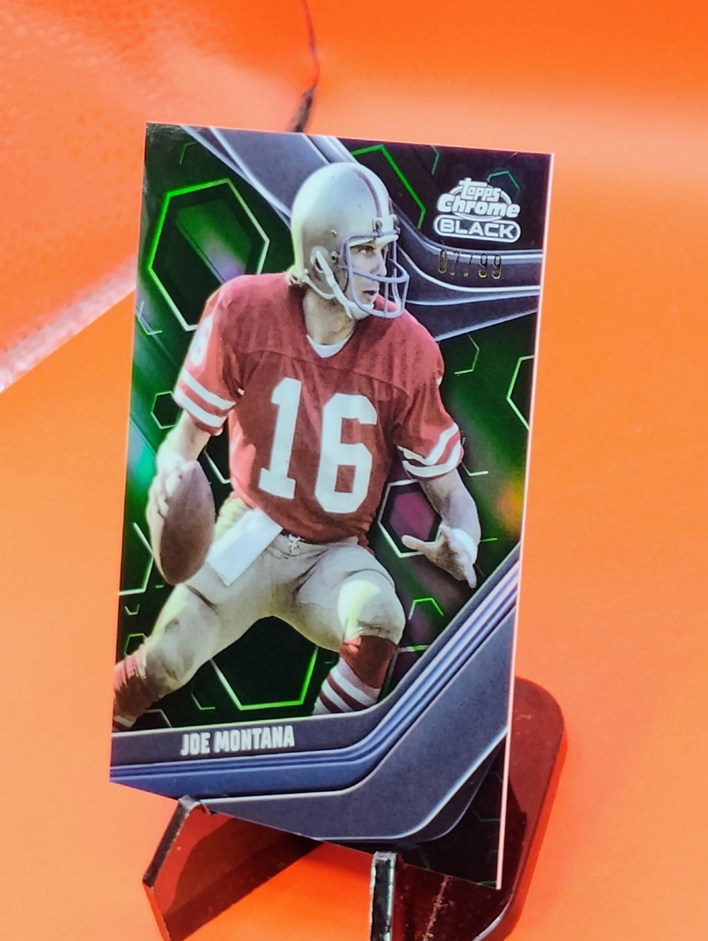 Joe Montana 2023 Topps Composite Chrome Black Green Refractor #07/99 49ers 🐐💎