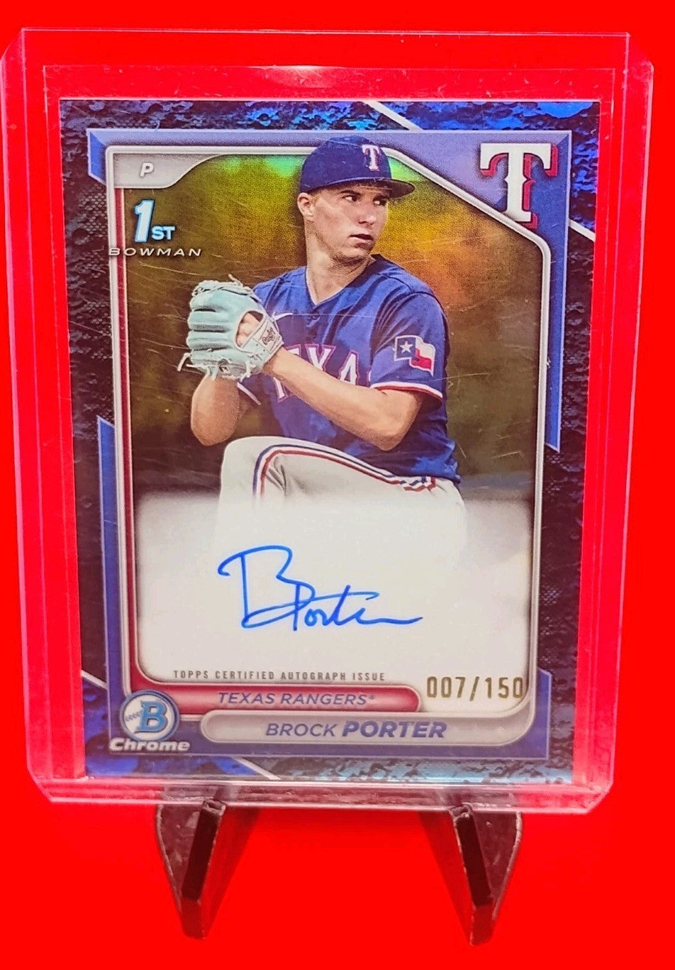 Brock Porter 2024 Bowman 1st Chrome Draft CPA-BP Blue Lunar Refractor Auto #/150