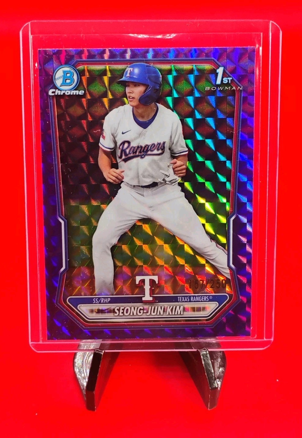 Seong Jun-Kim 2026 Bowman 1st Chrome #BCP-45  Purple Geometric Refractor #/250