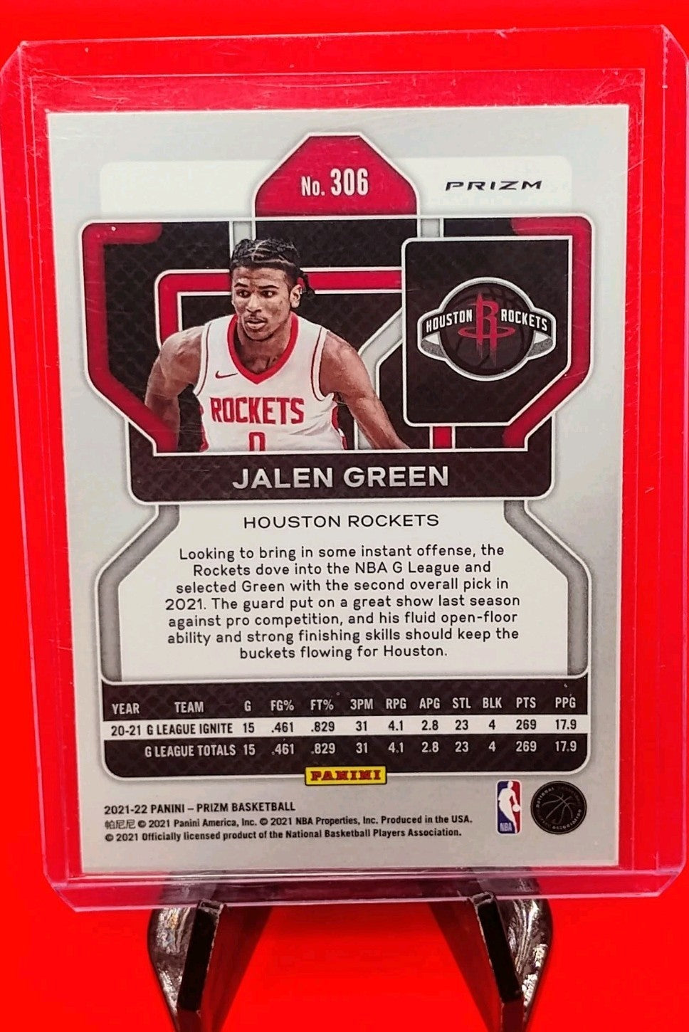 Jalen Green 2021-22 Panini Prizm - Red White Blue Prizm #306 RC Houston Rockets
