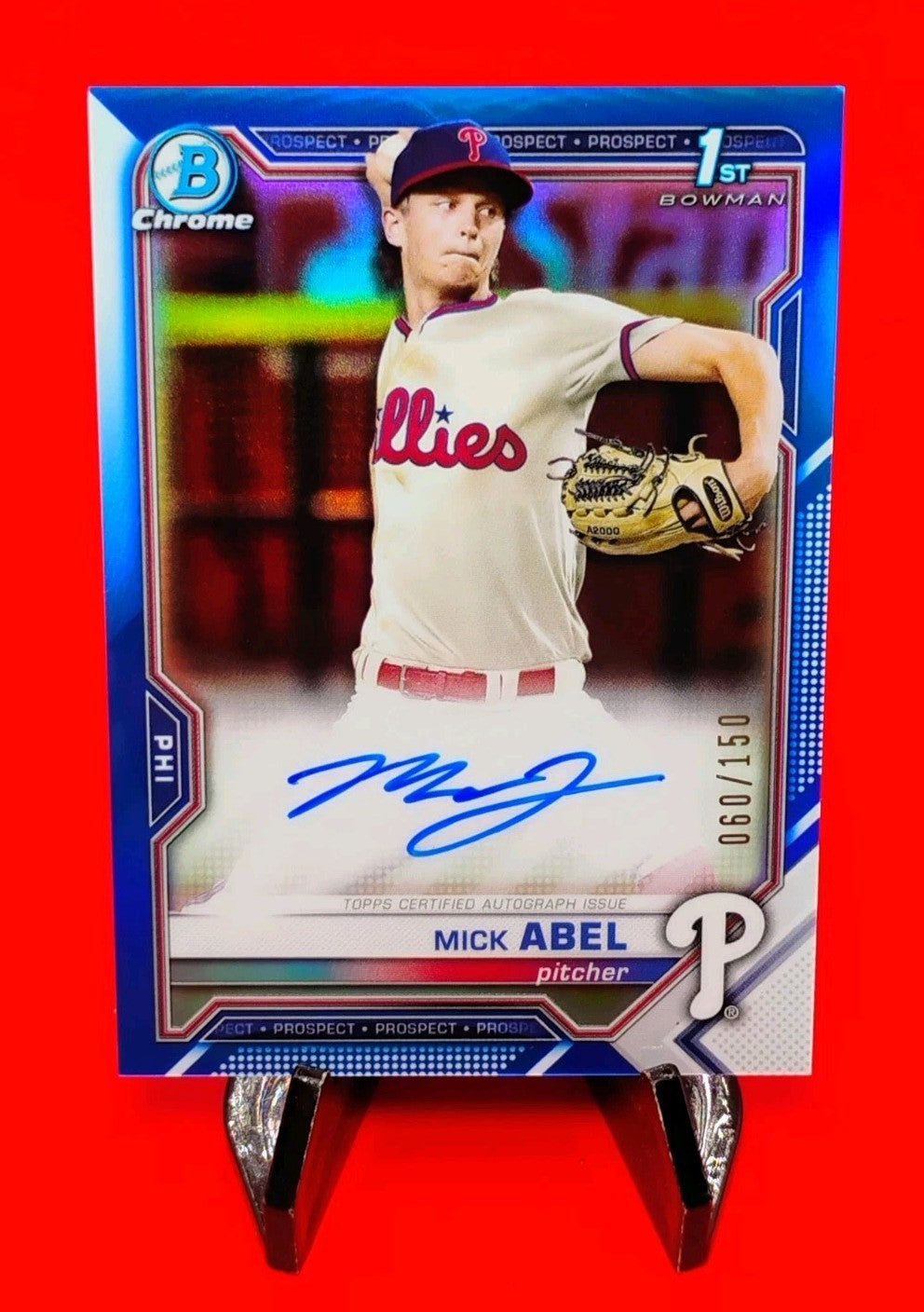 Mick Abel 2021 Bowman Chrome 1st Auto #CPA-MAB True Blue Refractor #60/150 Twins