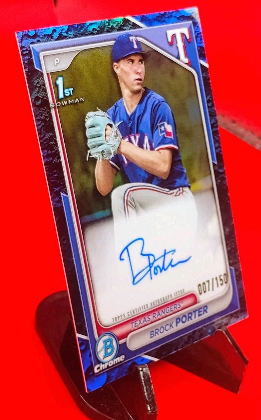 Brock Porter 2024 Bowman 1st Chrome Draft CPA-BP Blue Lunar Refractor Auto #/150