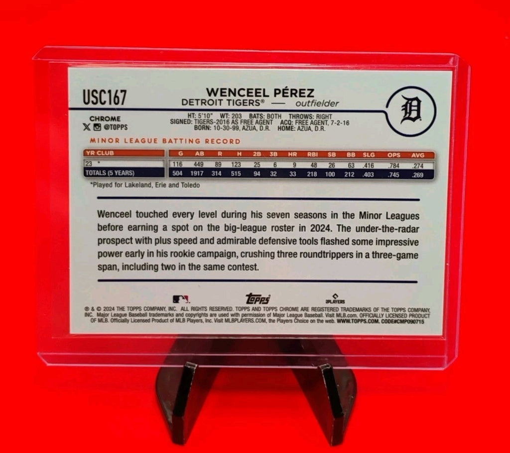 Wenceel Pérez 2024 Topps Chrome Update  RC #USC167 Orange Lava Refractor #16/25