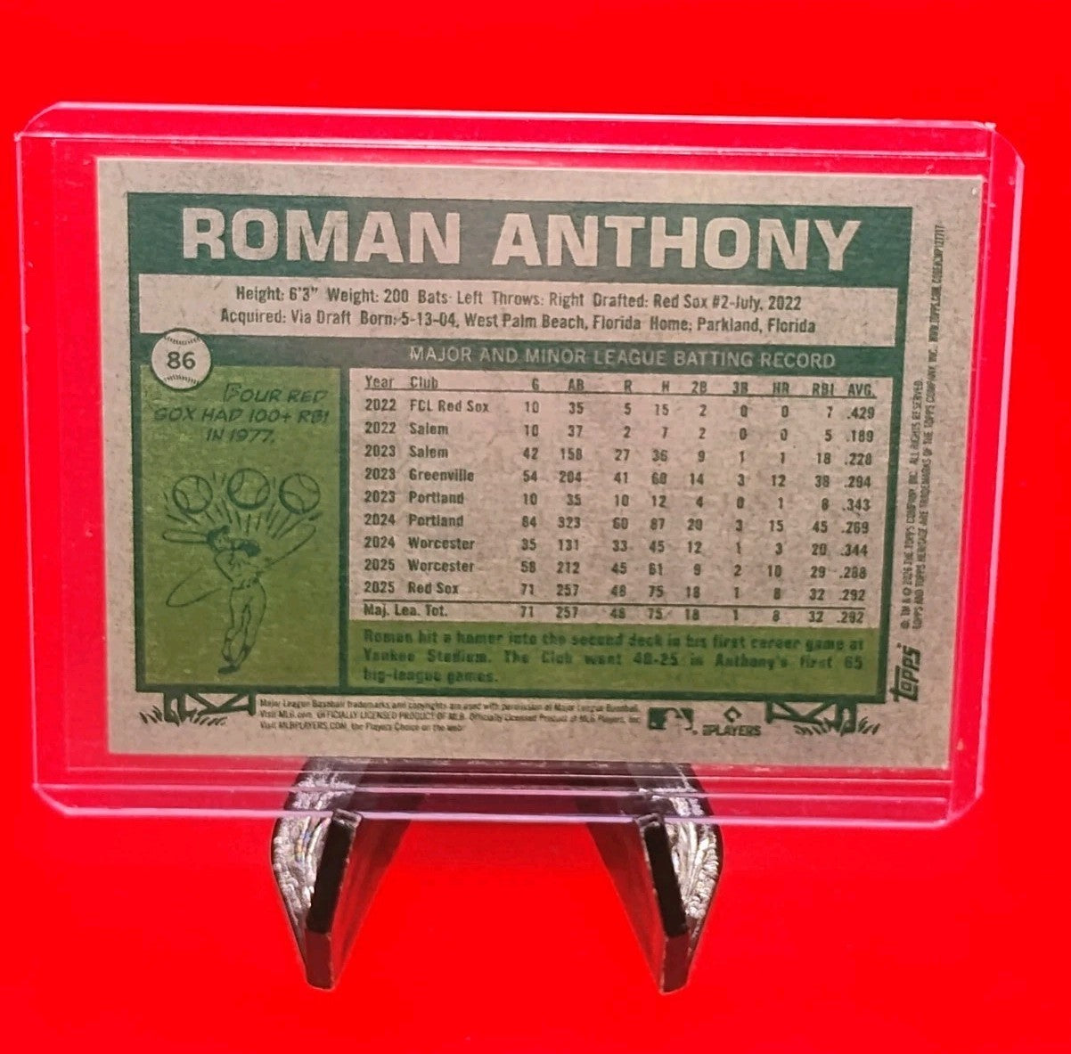 Roman Anthony 2026 Topps Heritage #86 Gold Rookie Cup RC Boston Red Sox 🔥