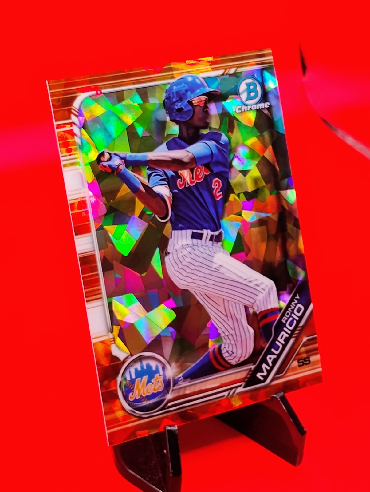 Ronny Mauricio 2019 Bowman Draft Chrome Sapphire #BDC-62 Orange Sapphire #9/25