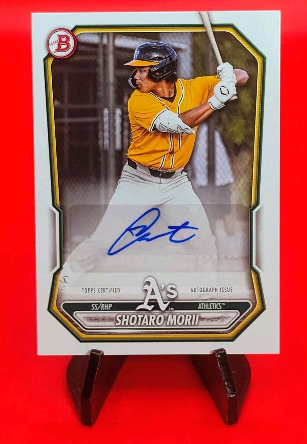 Shotaro Morii 2026 Bowman Baseball #BPA-SM Prospect Auto Athletics 2-Way Player
