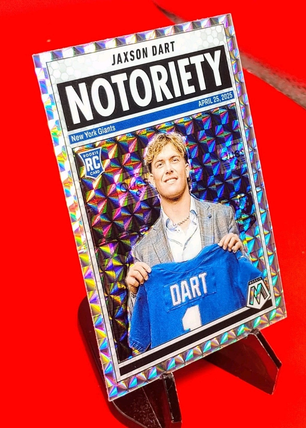 Jaxson Dart 2025 Mosaic Notoriety #11 Silver Mosaic Prizm RC - Giants QB 💎