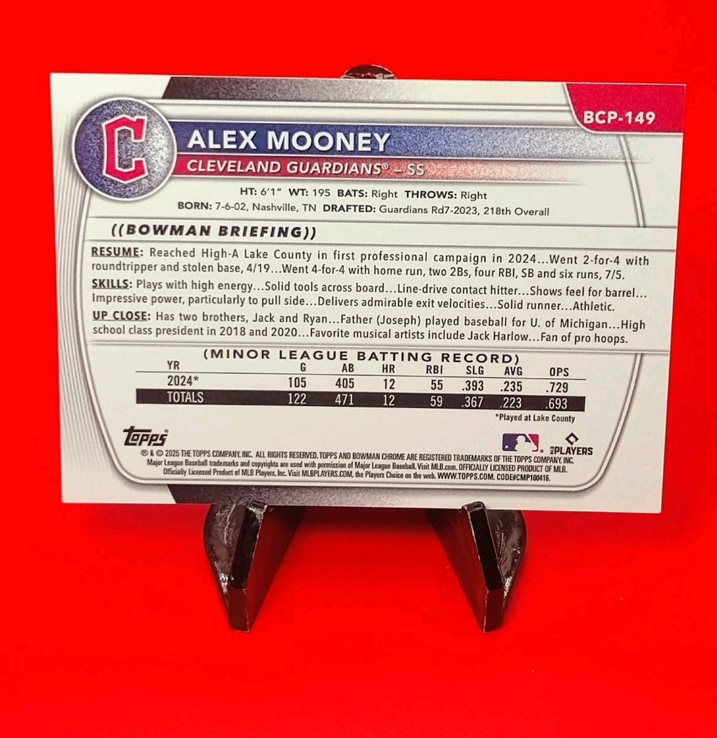Alex Mooney 2025 Bowman 1st Chrome #BCP-149 Gold Shimmer Refractor #46/50 🔥
