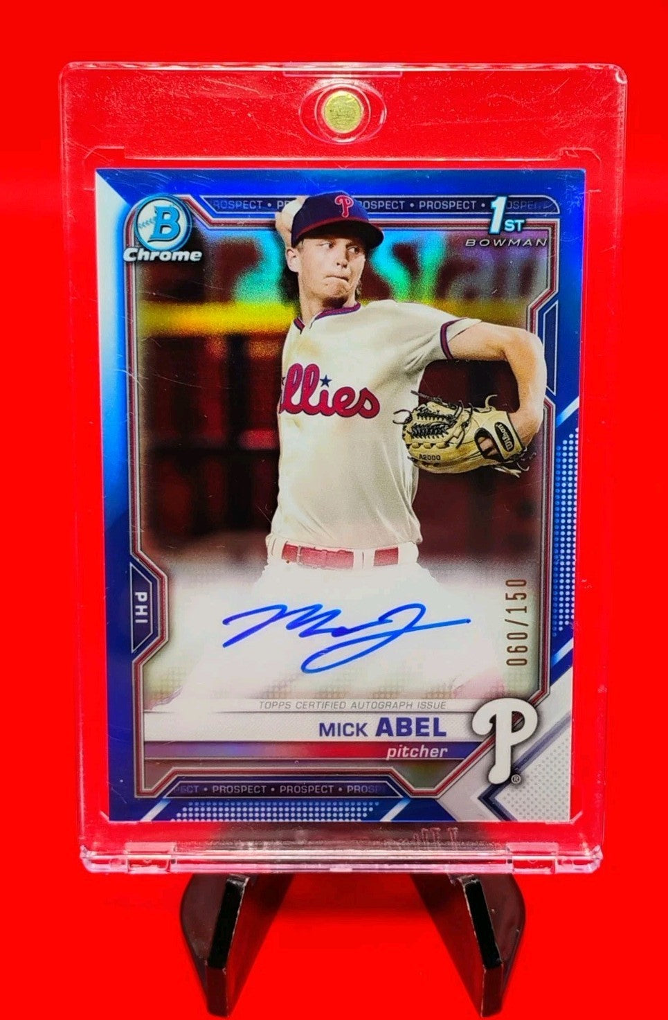 Mick Abel 2021 Bowman Chrome 1st Auto #CPA-MAB True Blue Refractor #60/150 Twins