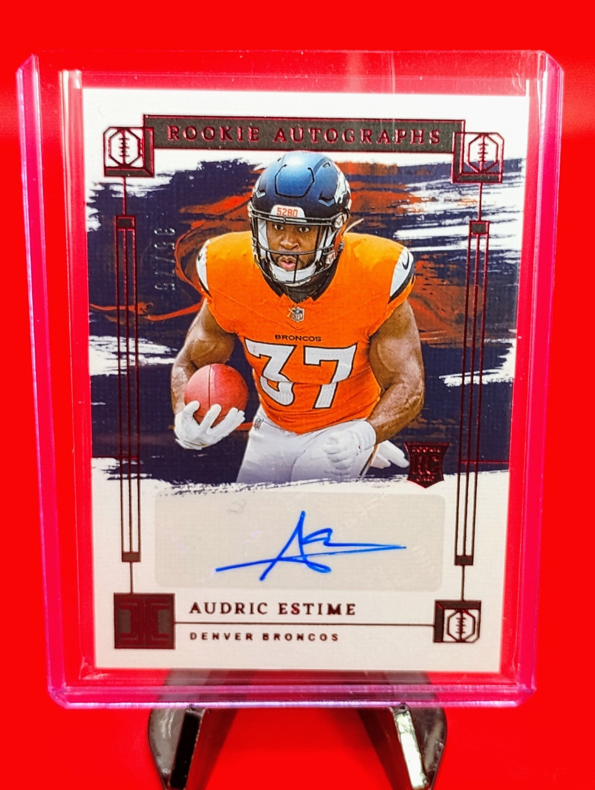 Audric Estime 2024 Impeccable Football  Auto /75 Denver Broncos #RA-AEE Rookie