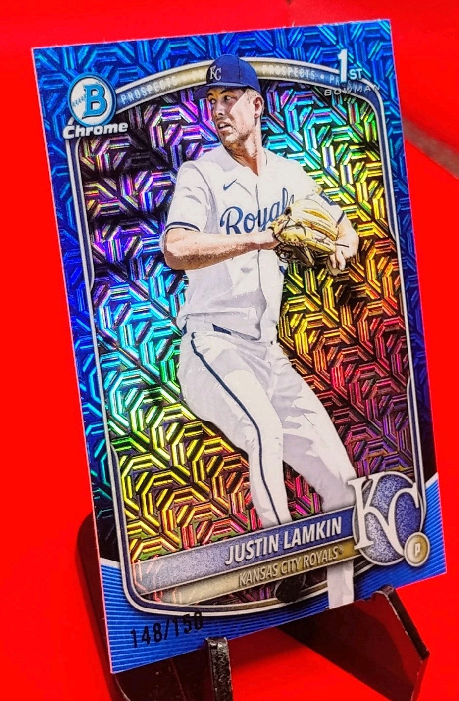 Justin Lamkin 2025 Bowman Draft Chrome #BDC-62 Blue Mojo Refractor #148/150 🔥