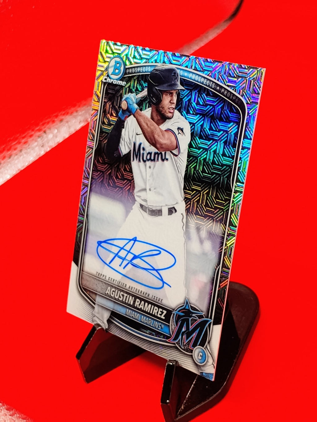 Agustin Ramirez 2025 Bowman Chrome Mega Box Mojo Refractor Auto #BMA-AR Marlins