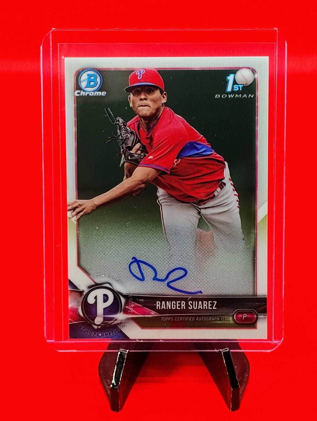 Ranger Suarez 2018 Bowman 1st Chrome Prospects Auto #CPA-RS Boston Red Sox! 🔥