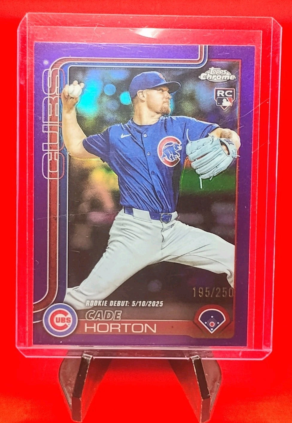 Cade Horton 2025 Topps Chrome Update Debut RC #USC102 Purple Refractor #195/250