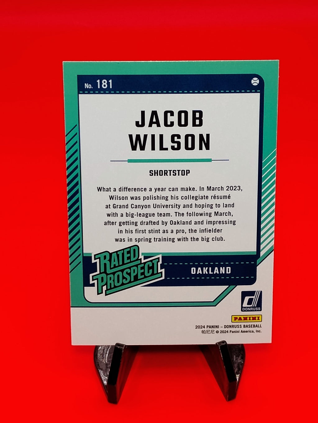 Jacob Wilson 2024 Panini Donruss Rated Rookie #181 SSP Liberty 🗽 Emoji HoloFoil