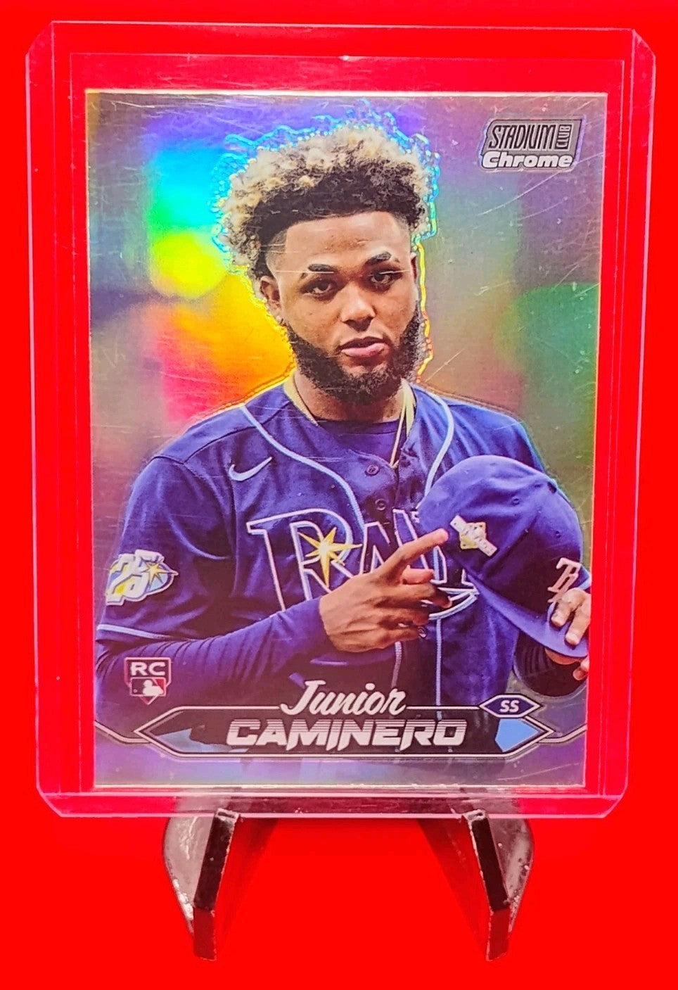 2024 Topps Stadium Club - Junior Caminero #223 Chrome Refractor (RC)
