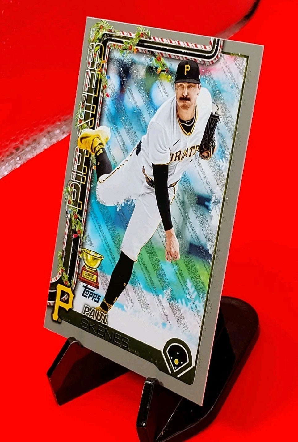 Paul Skenes 2025 Topps Series 1 Holiday #H70 Silver Glitter Holiday Rookie Cup🔥