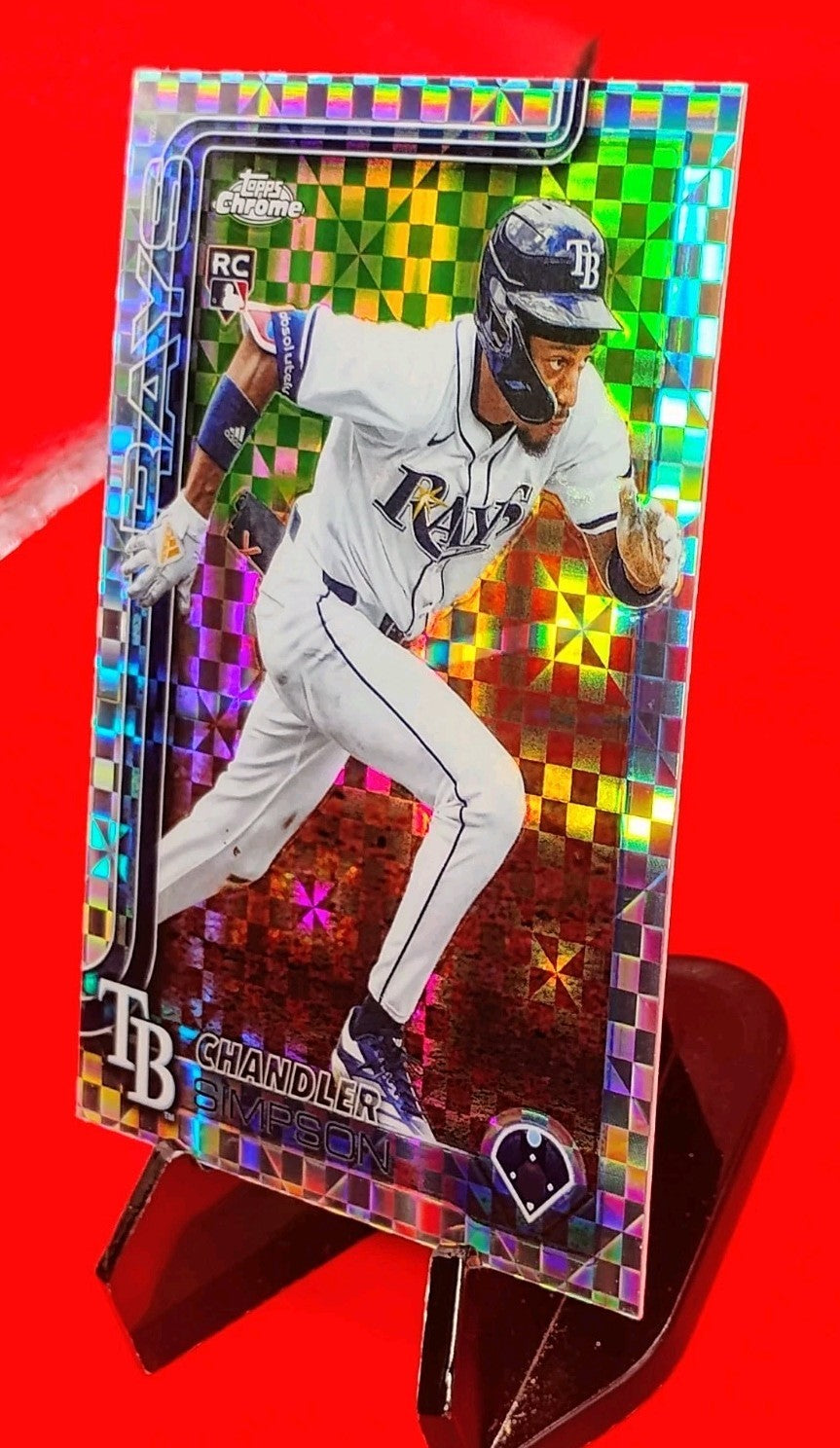 Chandler Simpson 2025 Topps Chrome Update #USC179 Rookie X-Fractor Rays RC 🔥💎