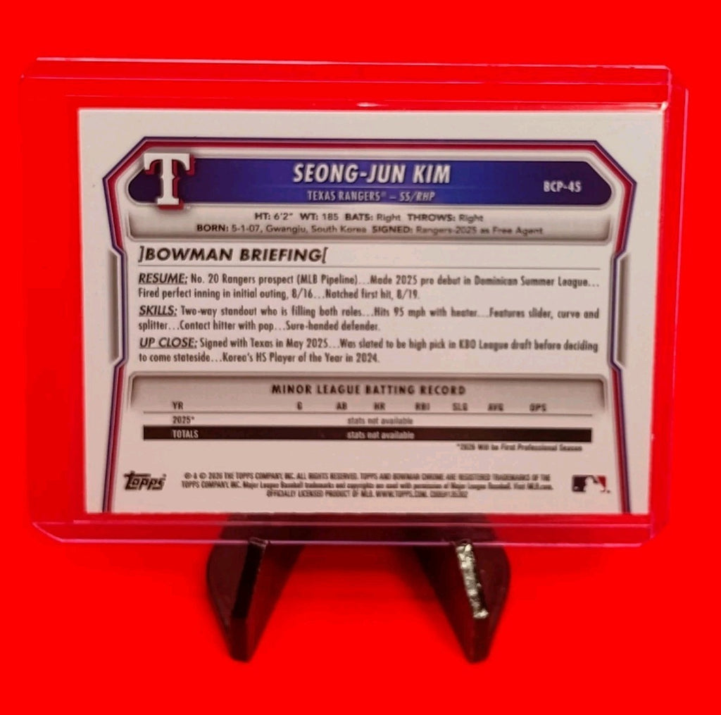 Seong Jun-Kim 2026 Bowman Chrome #BCP-45 Aqua Shimmer Refractor #109/125 🔥