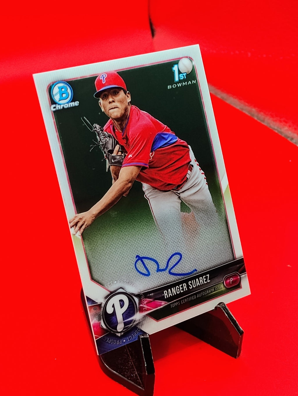 Ranger Suarez 2018 Bowman 1st Chrome Prospects Auto #CPA-RS Boston Red Sox! 🔥