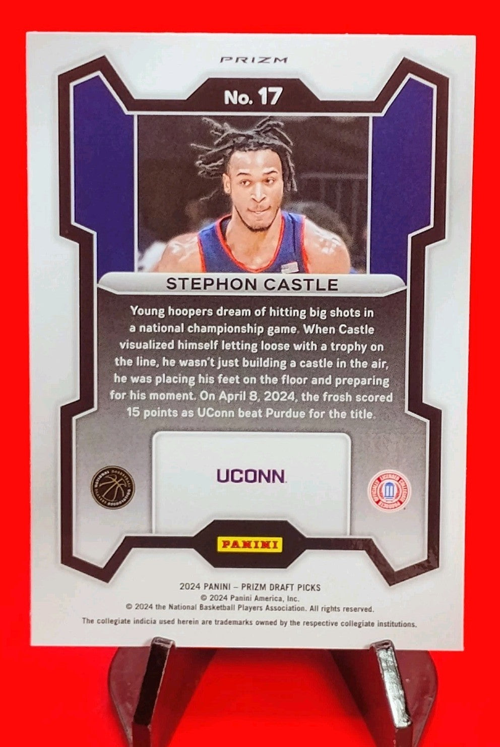 Stephon Castle 2024 Prizm Draft Picks Basketball RC #17 Purple Wave Prizm ROTY?