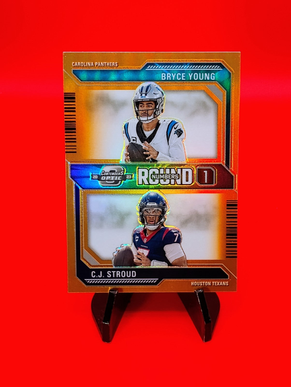 Bryce Young/CJ Stroud RC 2023 Contenders Optic Rookie Round Numbers Orange /50