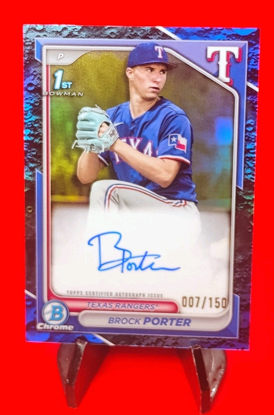 Brock Porter 2024 Bowman 1st Chrome Draft CPA-BP Blue Lunar Refractor Auto #/150