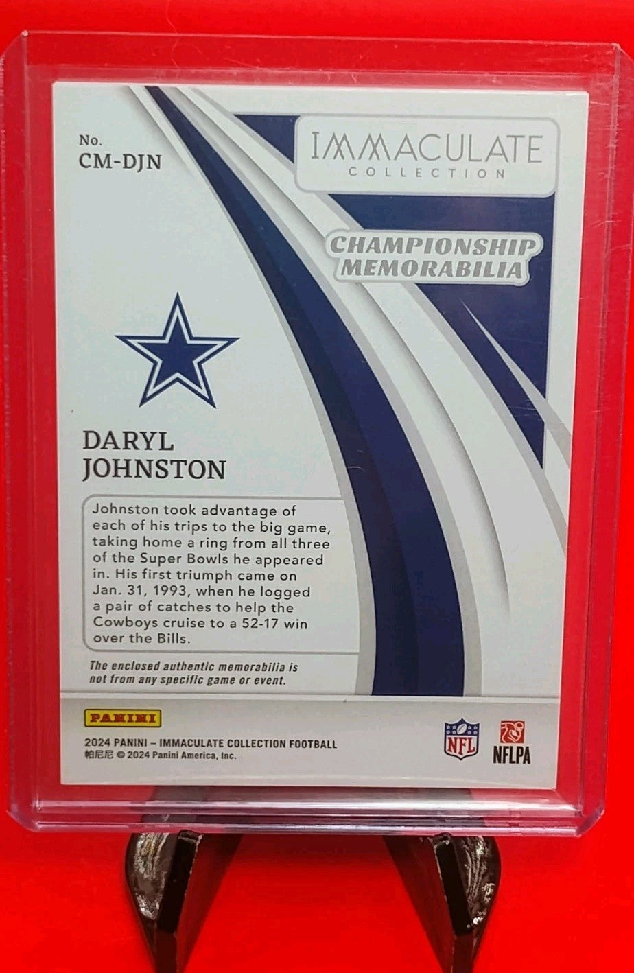 Daryl Johnston 2024 Panini Immaculate Championship Memorabilia #CM-DJN - #29/99