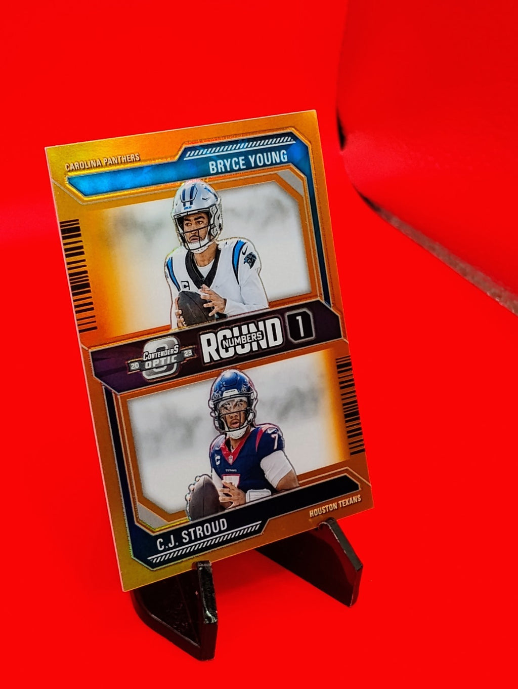 Bryce Young/CJ Stroud RC 2023 Contenders Optic Rookie Round Numbers Orange /50