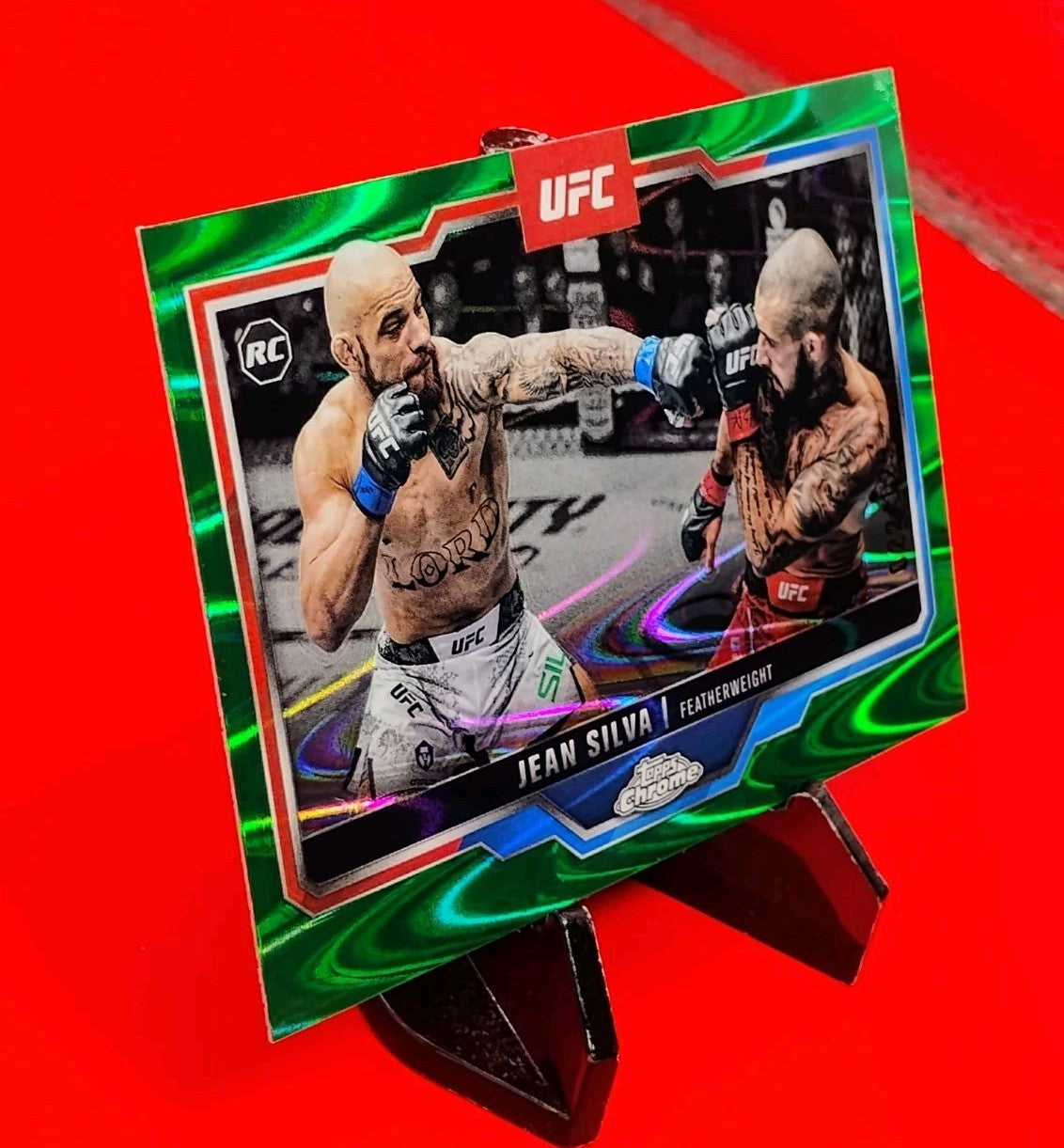 Jean Silva 2025 Topps UFC Chrome RC #56 Green RayWave Refractor #22/125