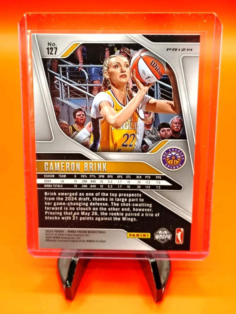 Cameron Brink 2024-25 WNBA Prizm Orange Lazer Prizm Variation RC Sparks 💎🔥