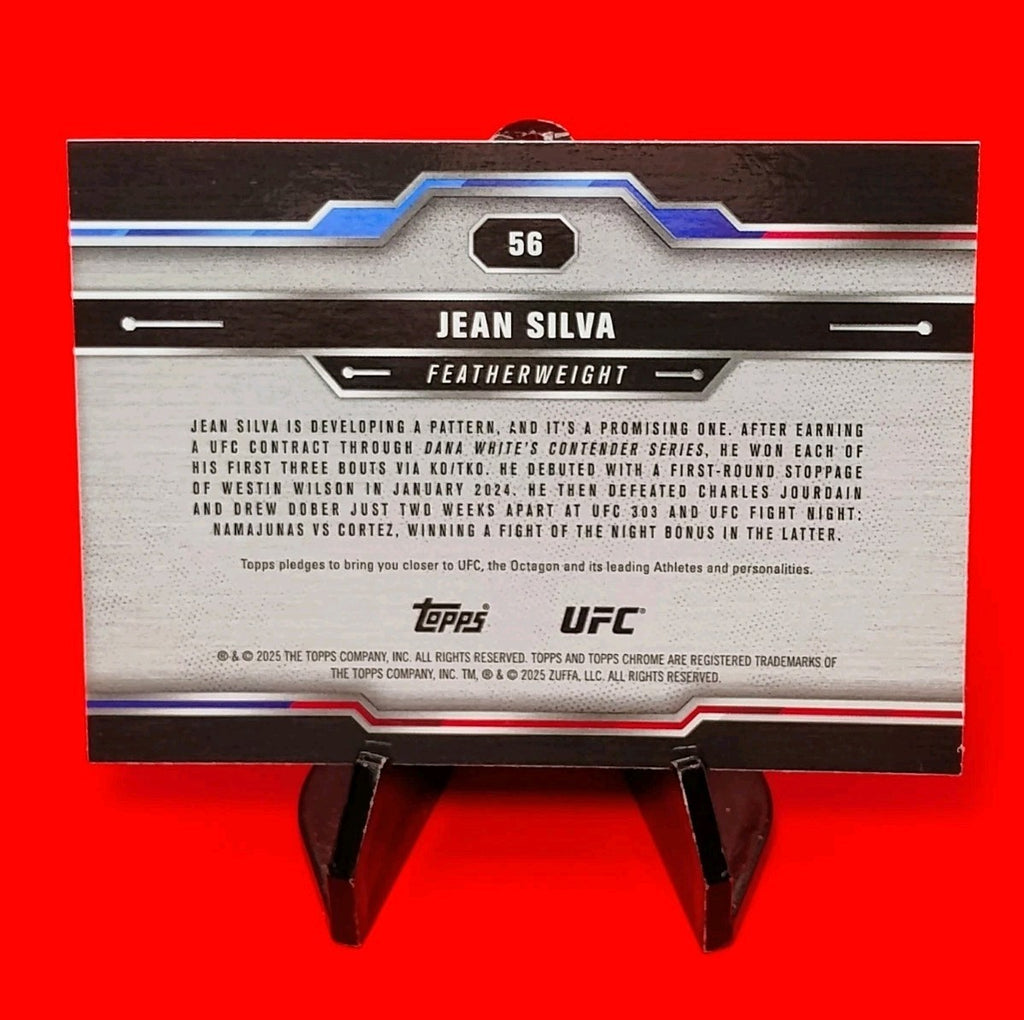 Jean Silva 2025 Topps UFC Chrome RC #56 Green RayWave Refractor #22/125